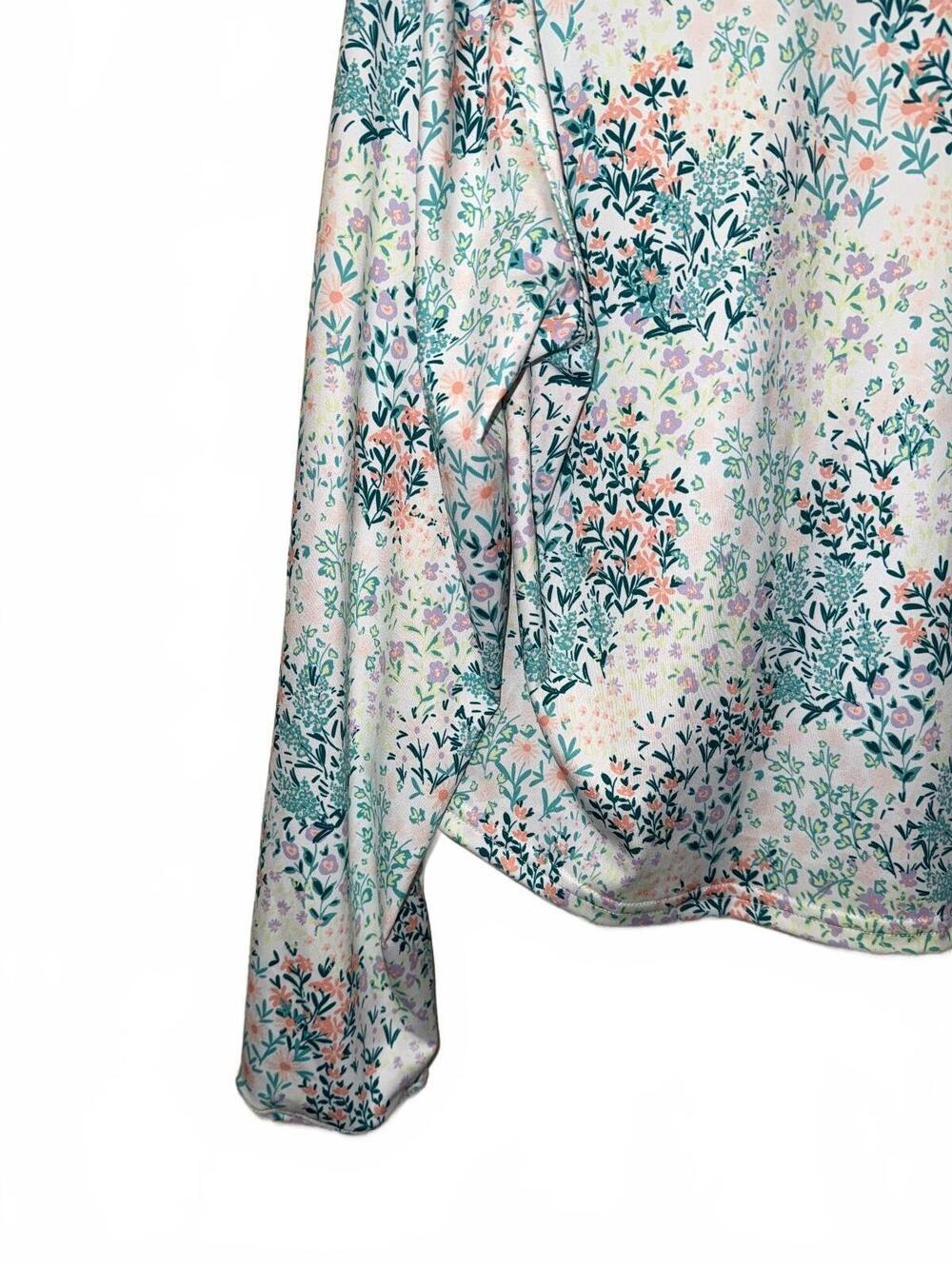 Bad Birdie UV Long Sleeve Golf Shirt in Spring Has Sprung Floral Print, Size M - Picture 6 of 7